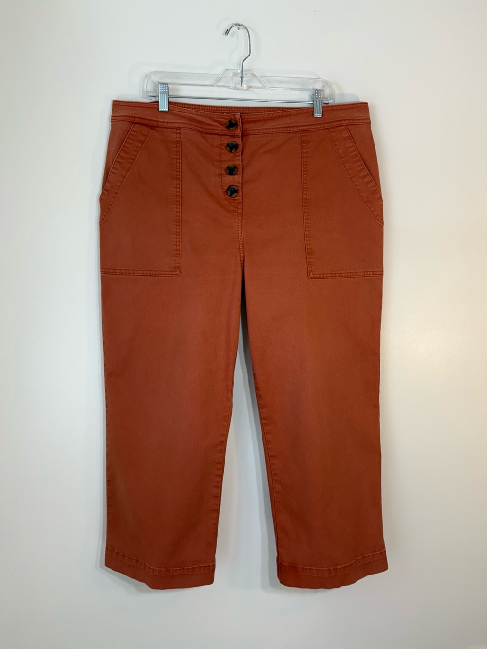 Boden Patch Pocket Cropped Utility Pants Rust Terracotta 14R